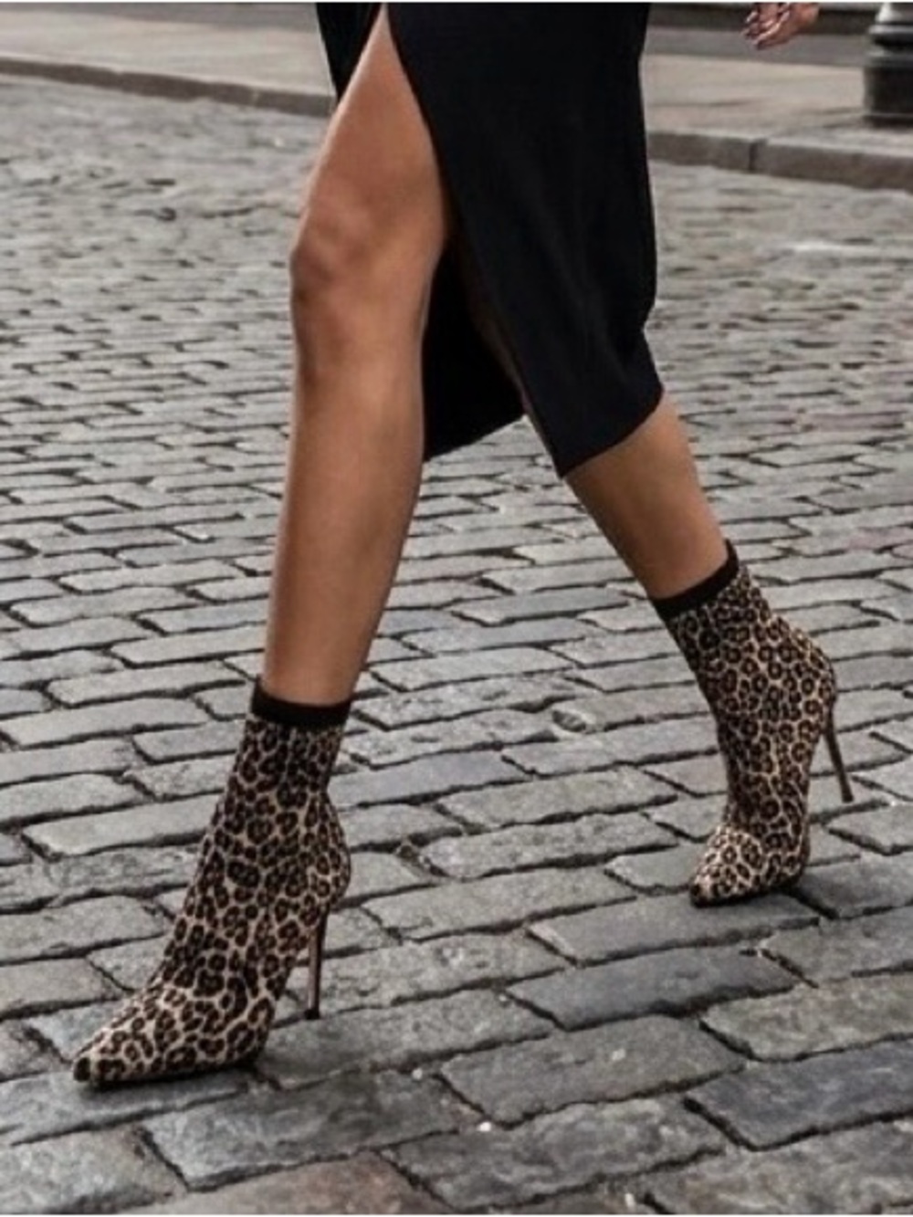 Something Navy leopard print booties